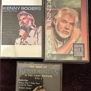3 Kenny Rogers vintage rare cassette tapes cassettes 1980 & 1989 country music